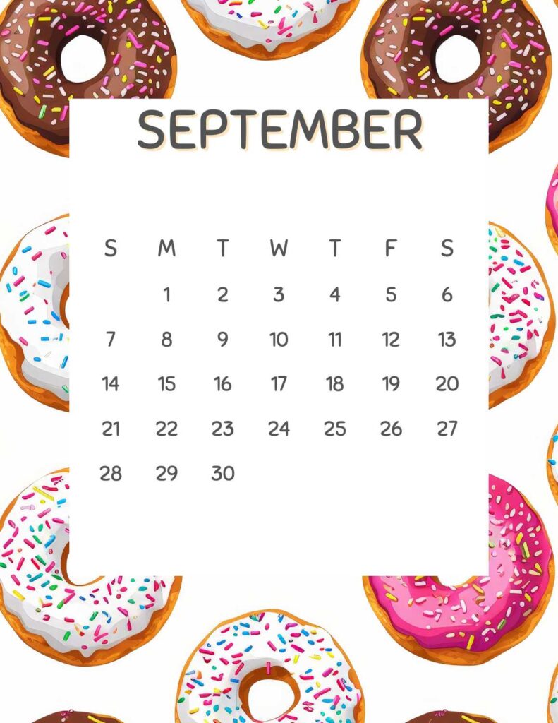 donuts calendar 2025 - September