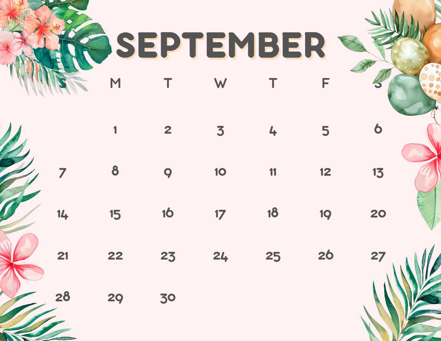 floral calendar 2025 - September