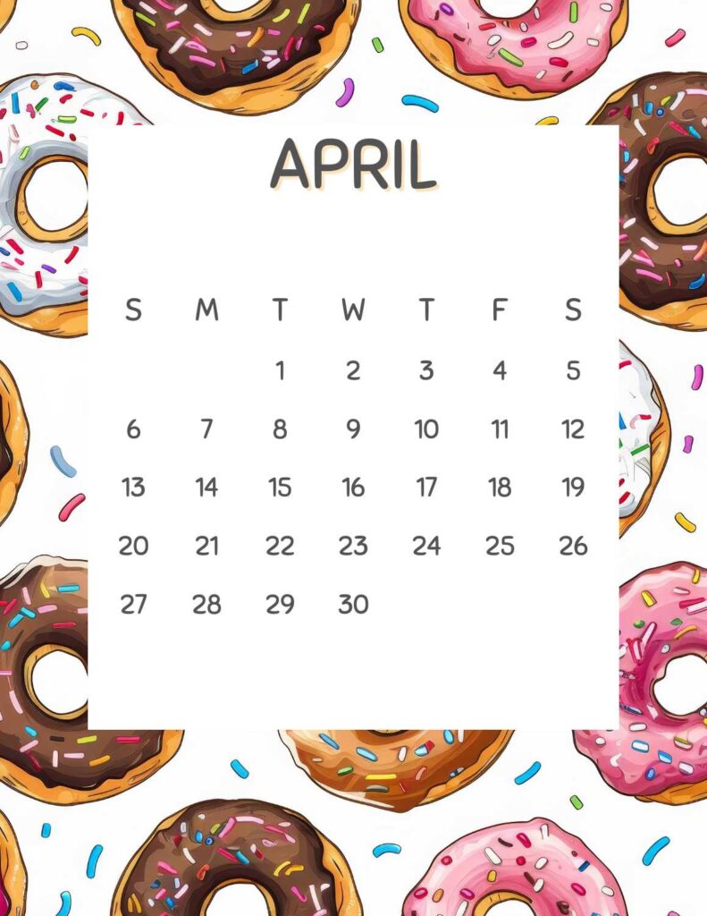 donuts calendar 2025 - April