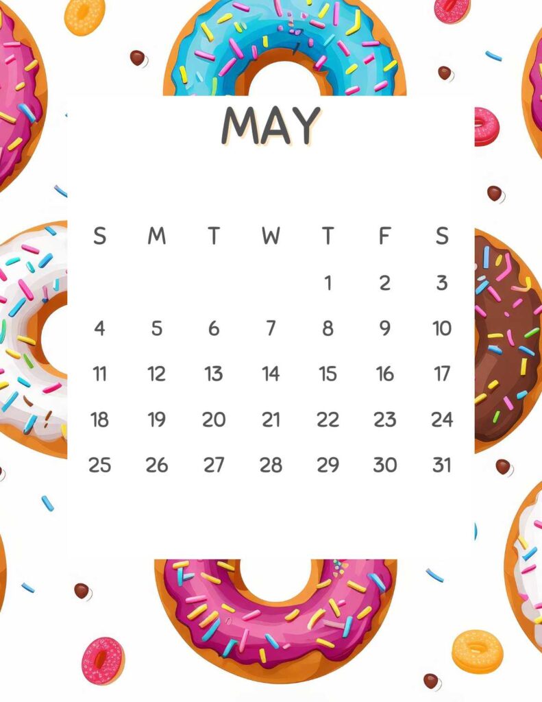 donuts calendar 2025 - may