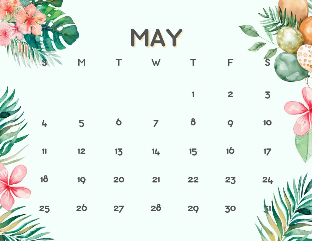 floral calendar 2025 - May