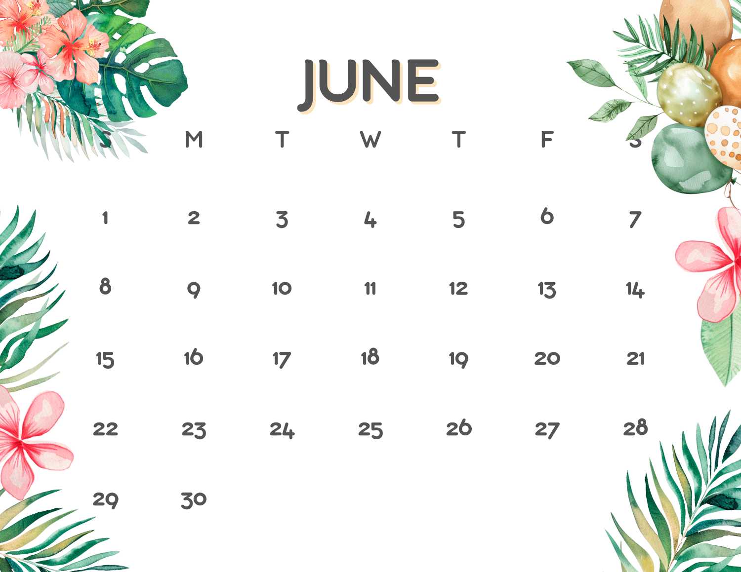 floral calendar 2025 - June