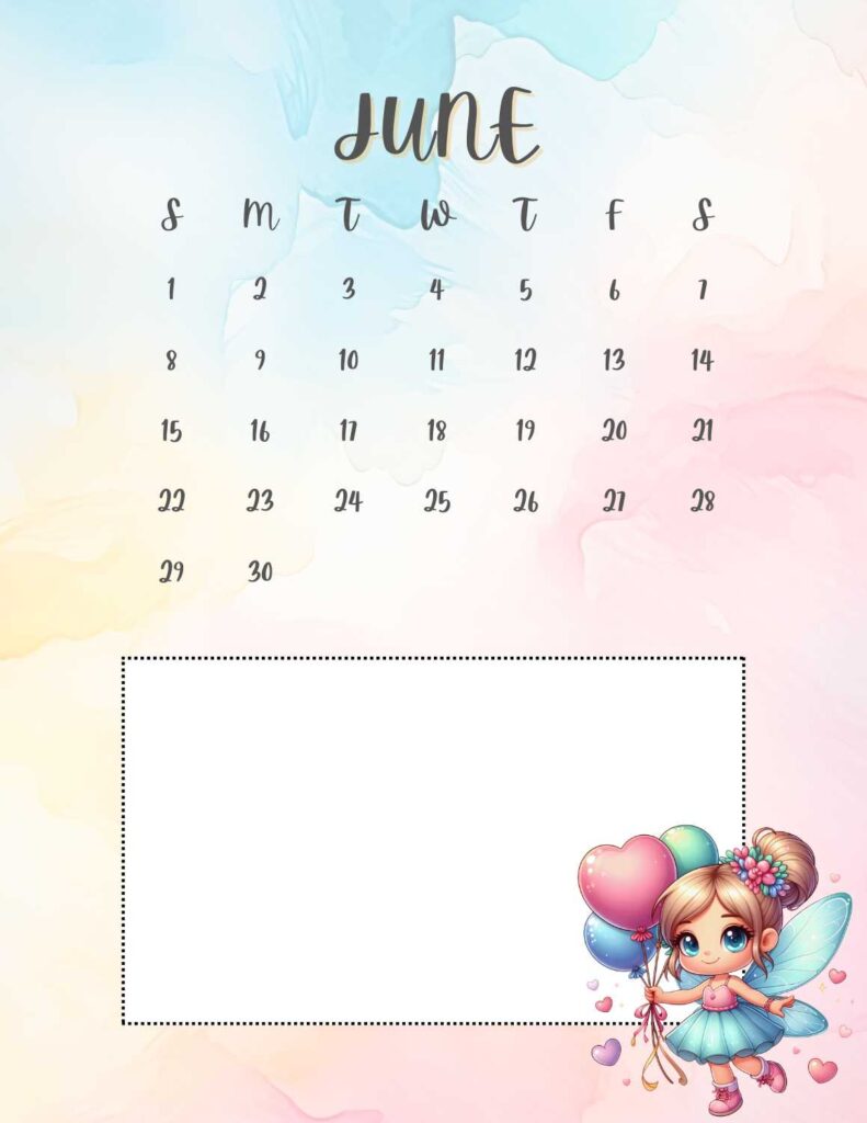 fairies calendar 2025 - June