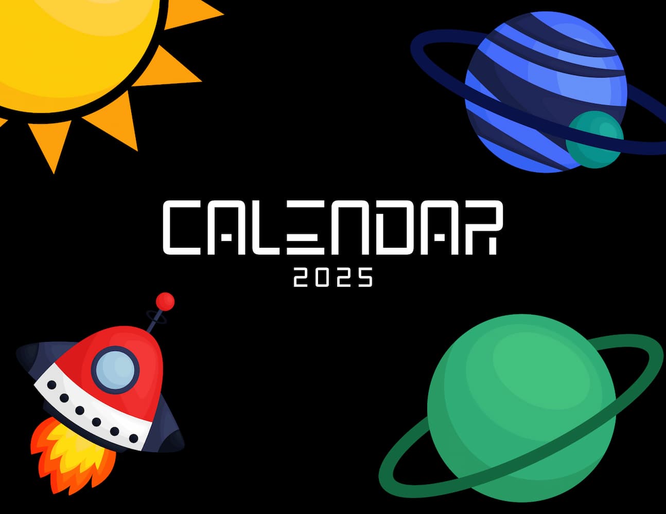 CALENDAR 2025 - SPACE (BLACK)