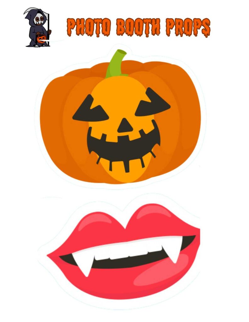 free printable halloween party planner - photo booth props 2