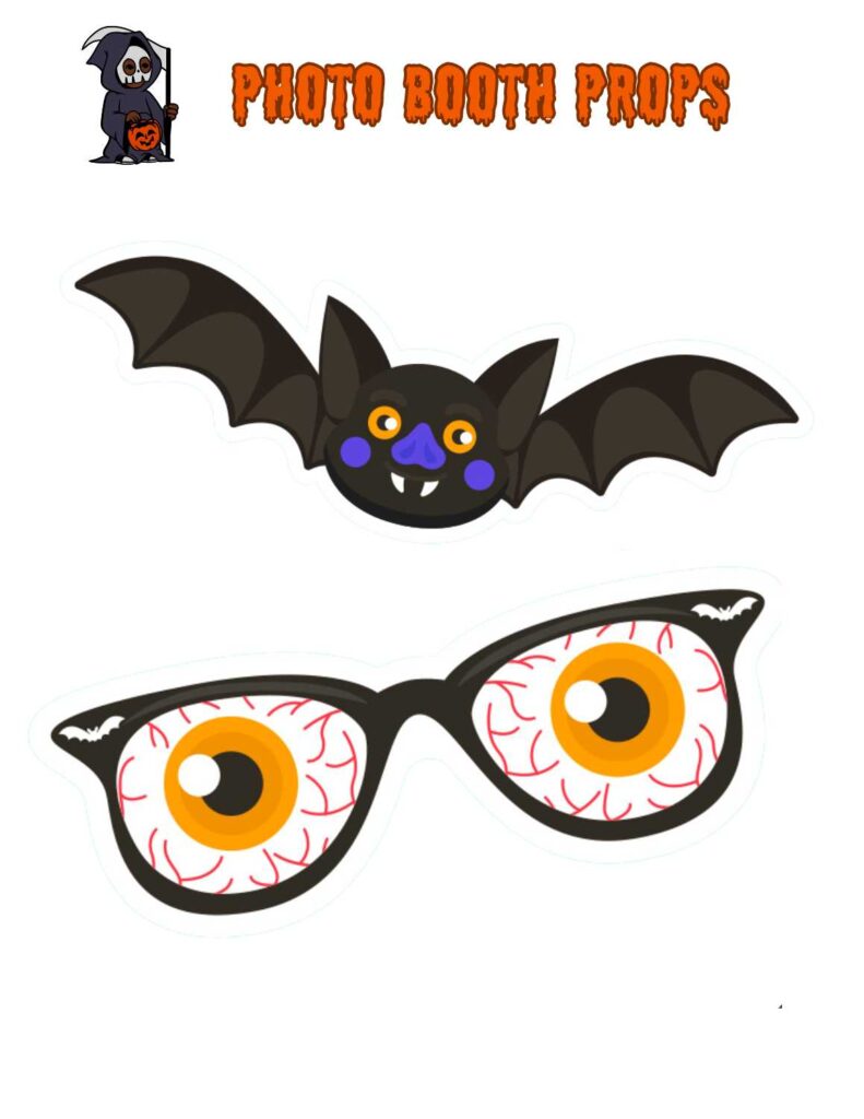 free printable halloween party planner - photo booth props 3