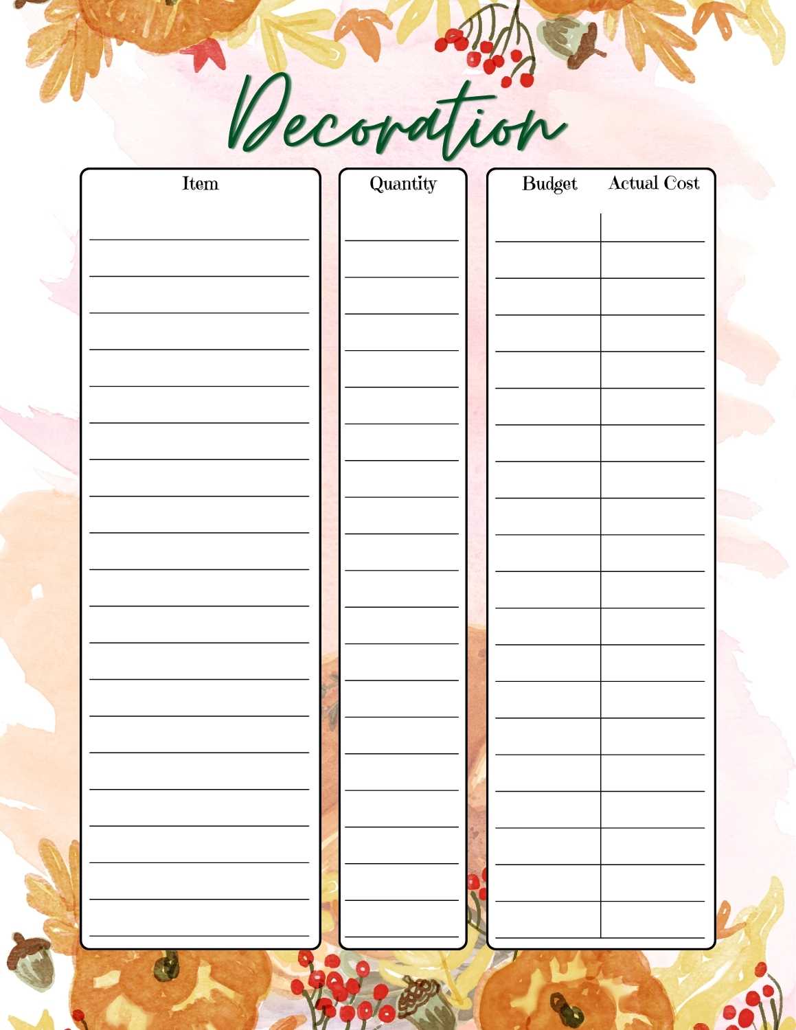 Free Printable Thanksgiving Planner 7