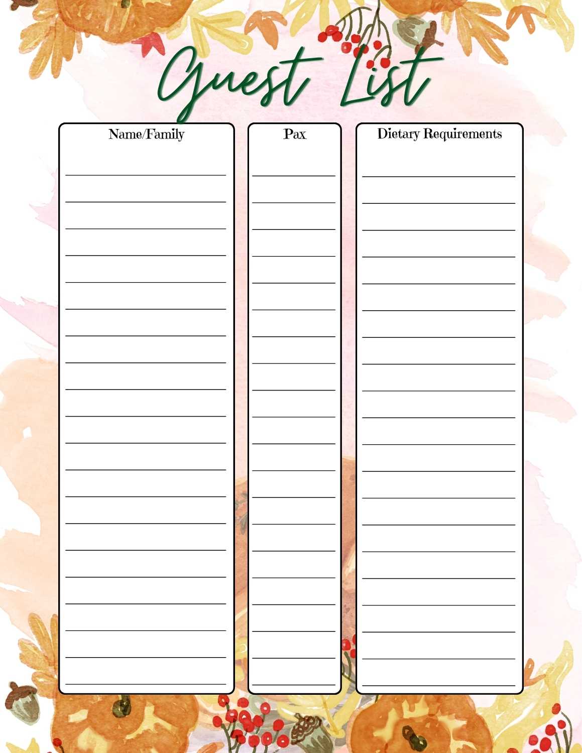 Free Printable Thanksgiving Planner 3