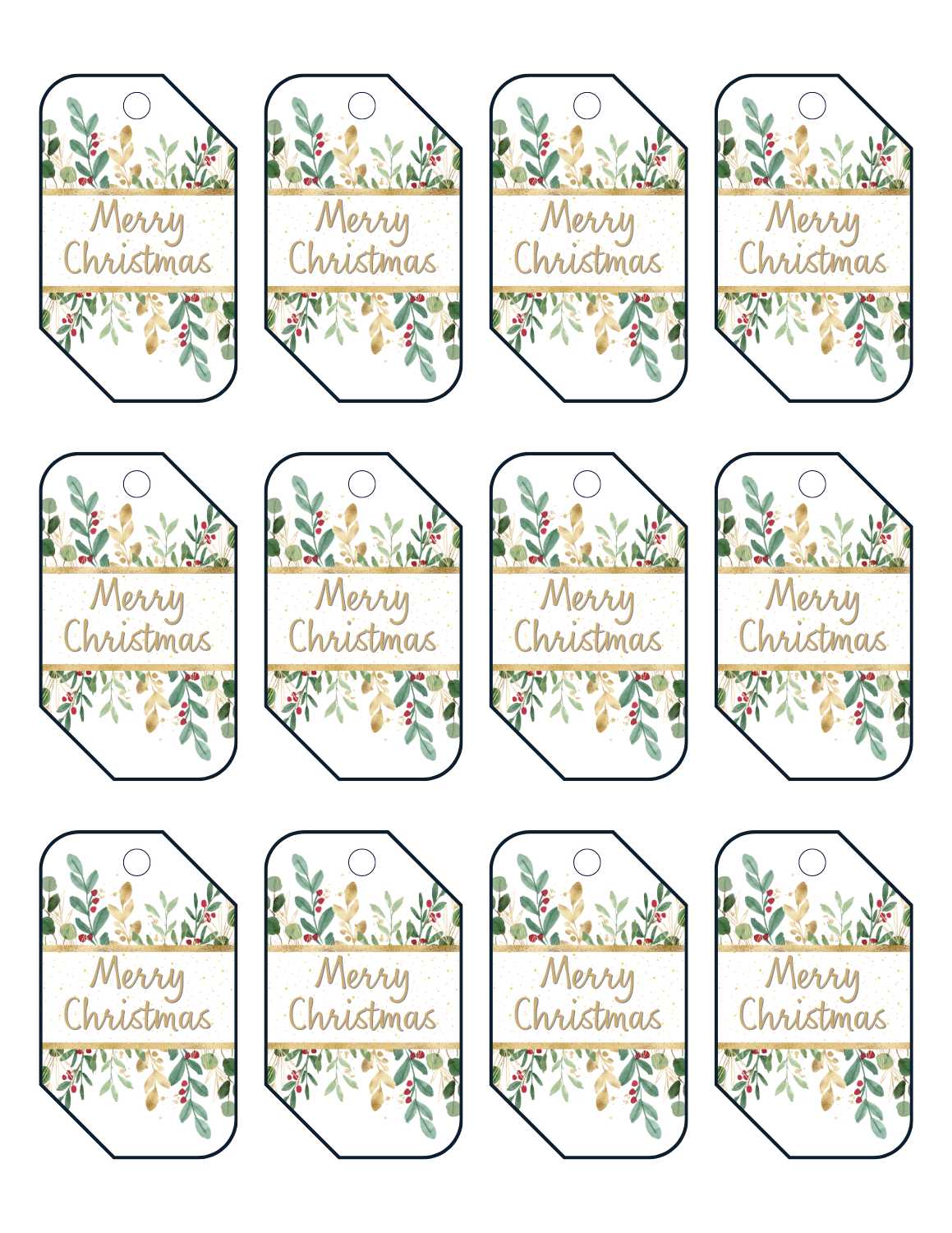 Free Printable Christmas Gift Tags 1