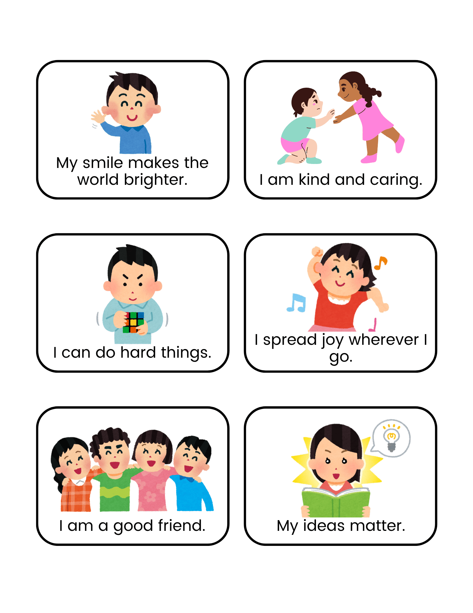 Printable Affirmation Cards For Kids 1