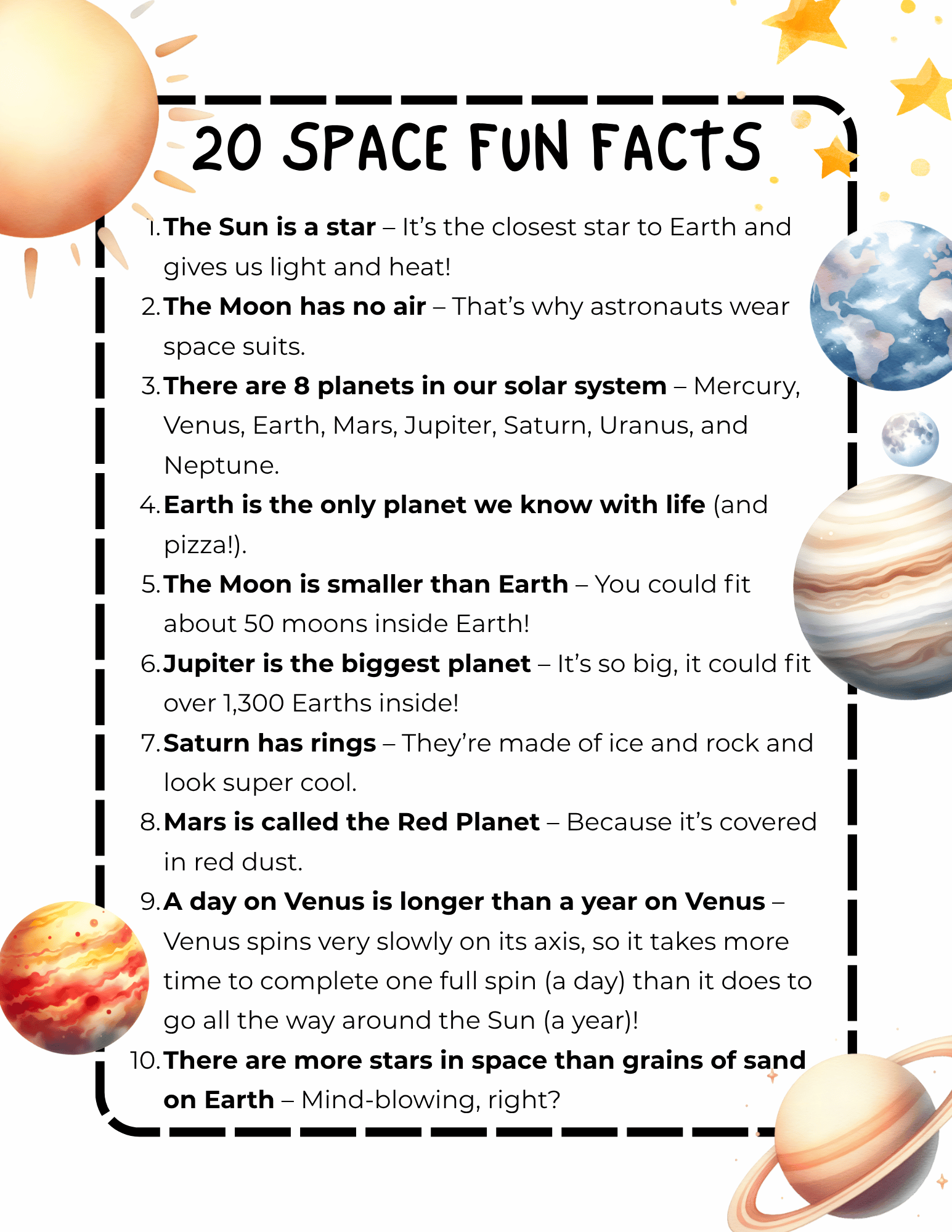 Free Space Printables For Kids 1