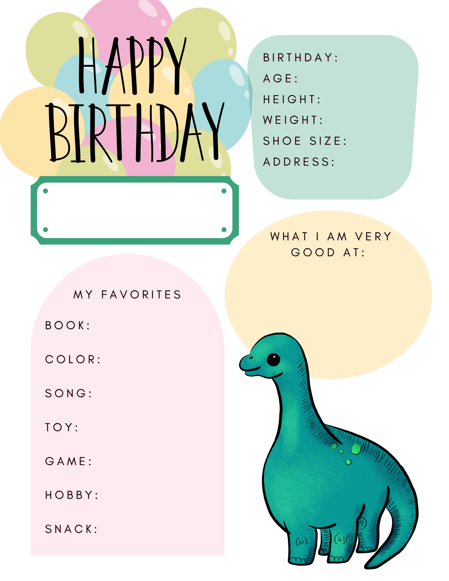 Free Birthday Time Capsule Printables 6