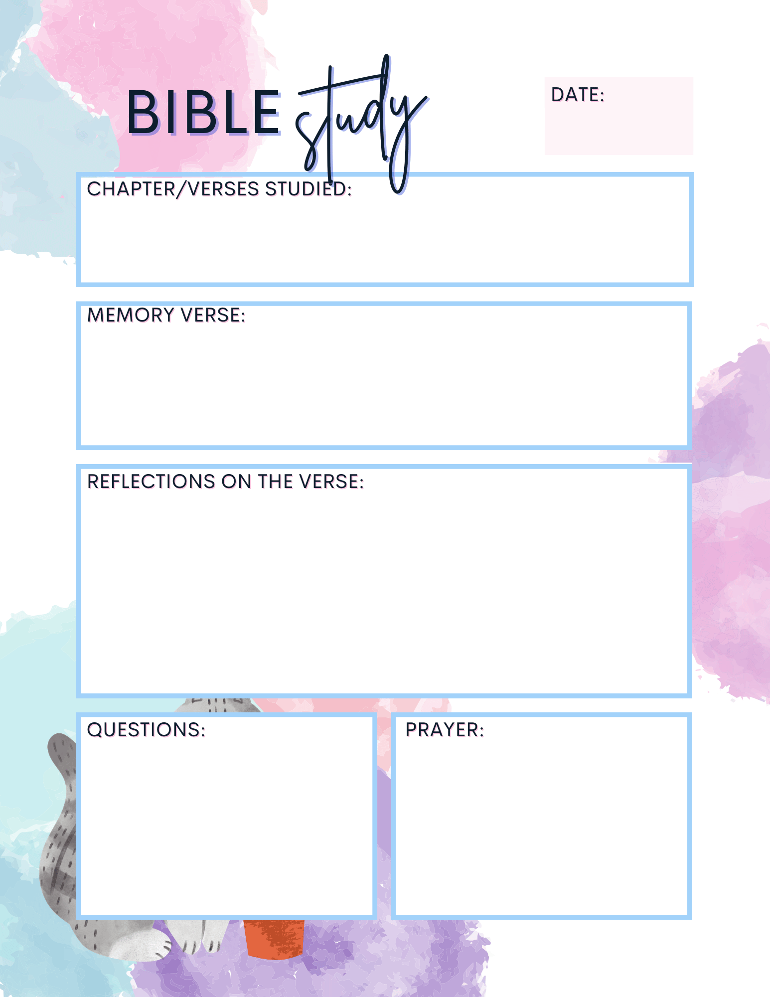 Free Printable Bible Study Journal 6
