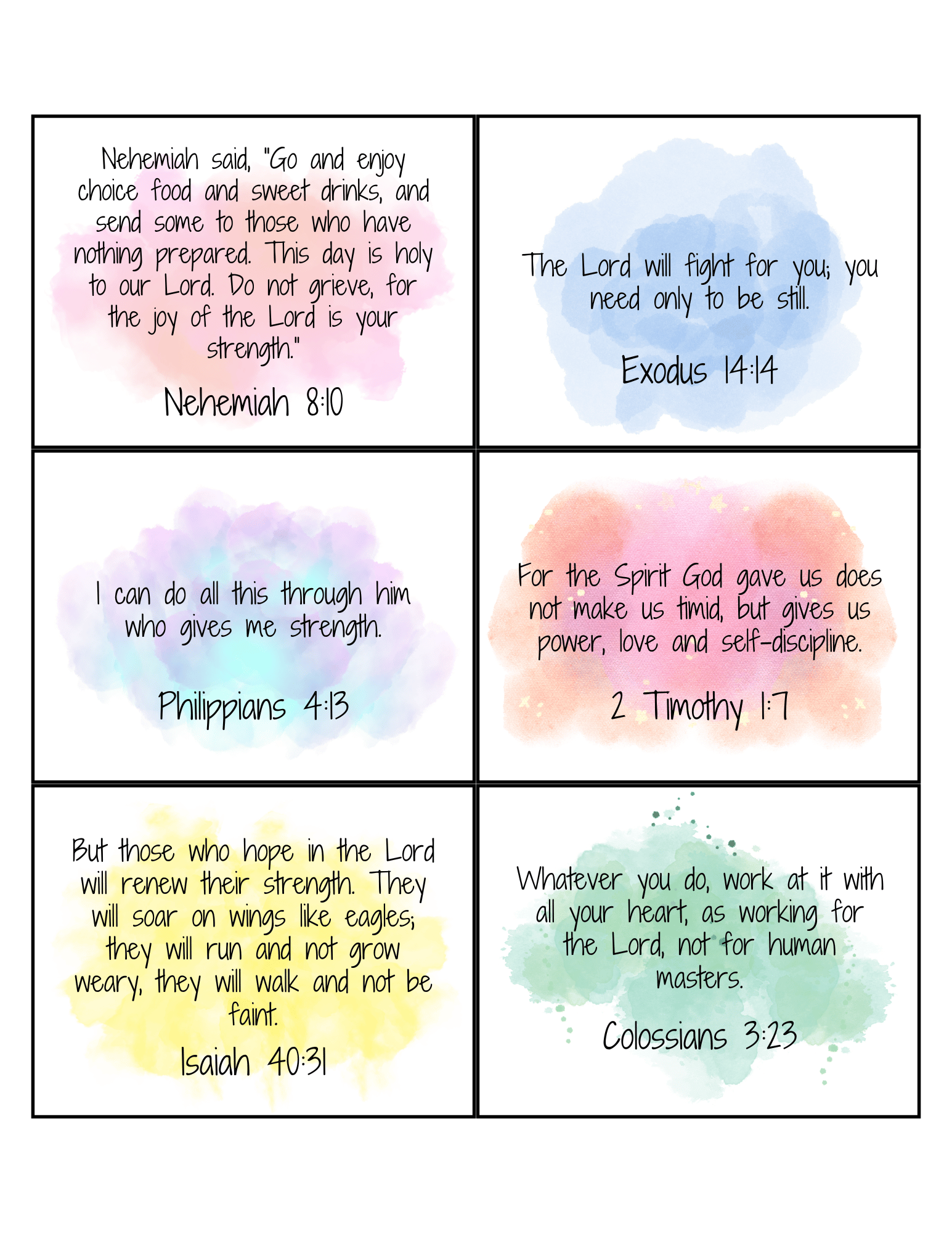 Free Bible Verse Memory Cards 4