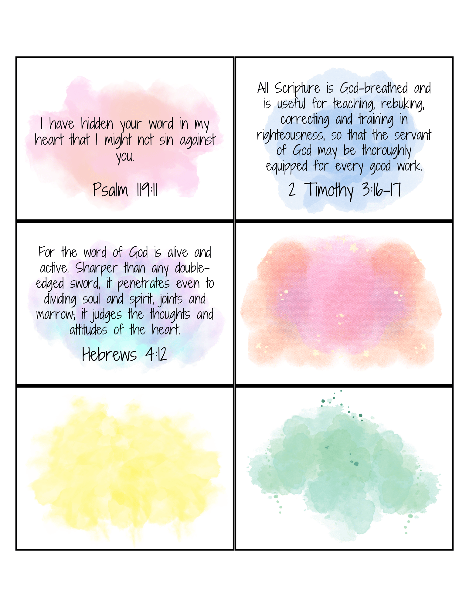 Free Bible Verse Memory Cards 7