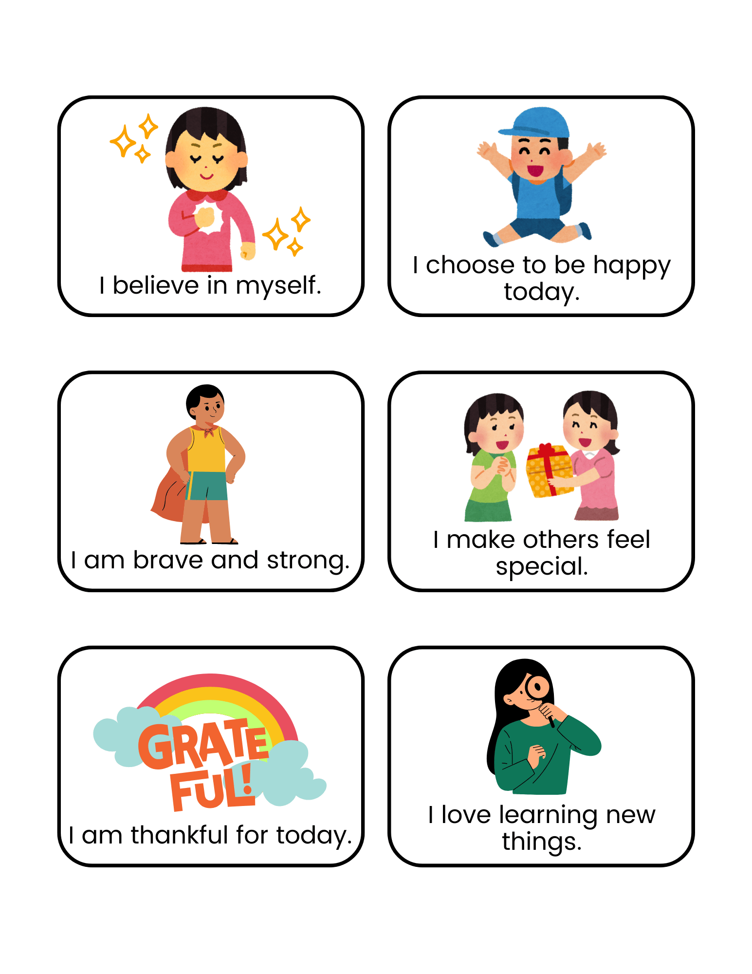 Printable Affirmation Cards For Kids 2
