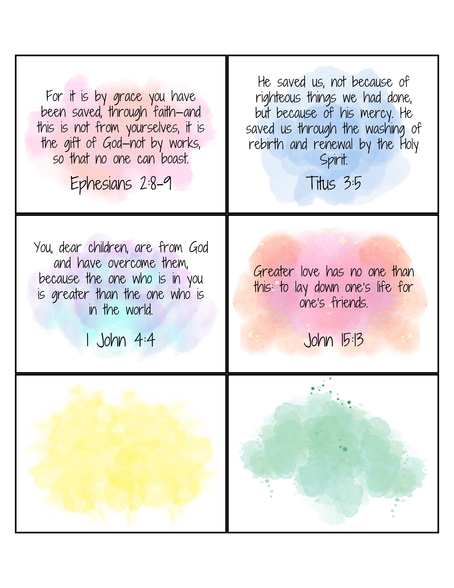 Free Bible Verse Memory Cards 2