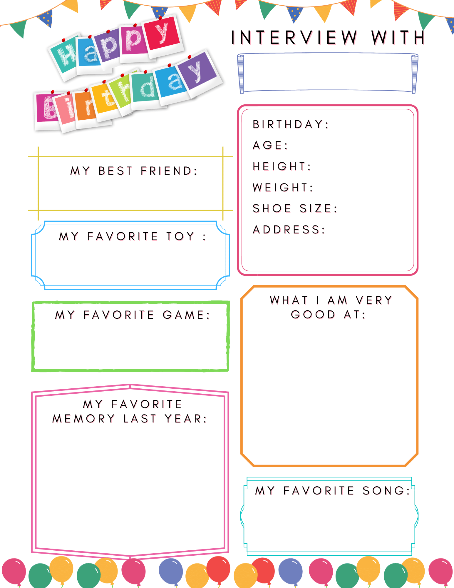 Free Birthday Time Capsule Printables 5