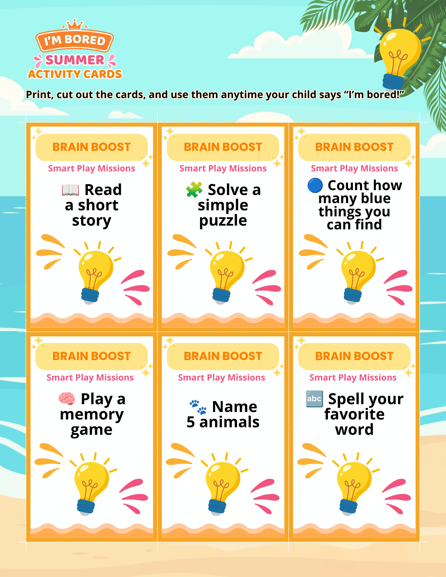 Free Summer Activity Cards for Kids 4 Free Summer Activity Cards for Kids 4