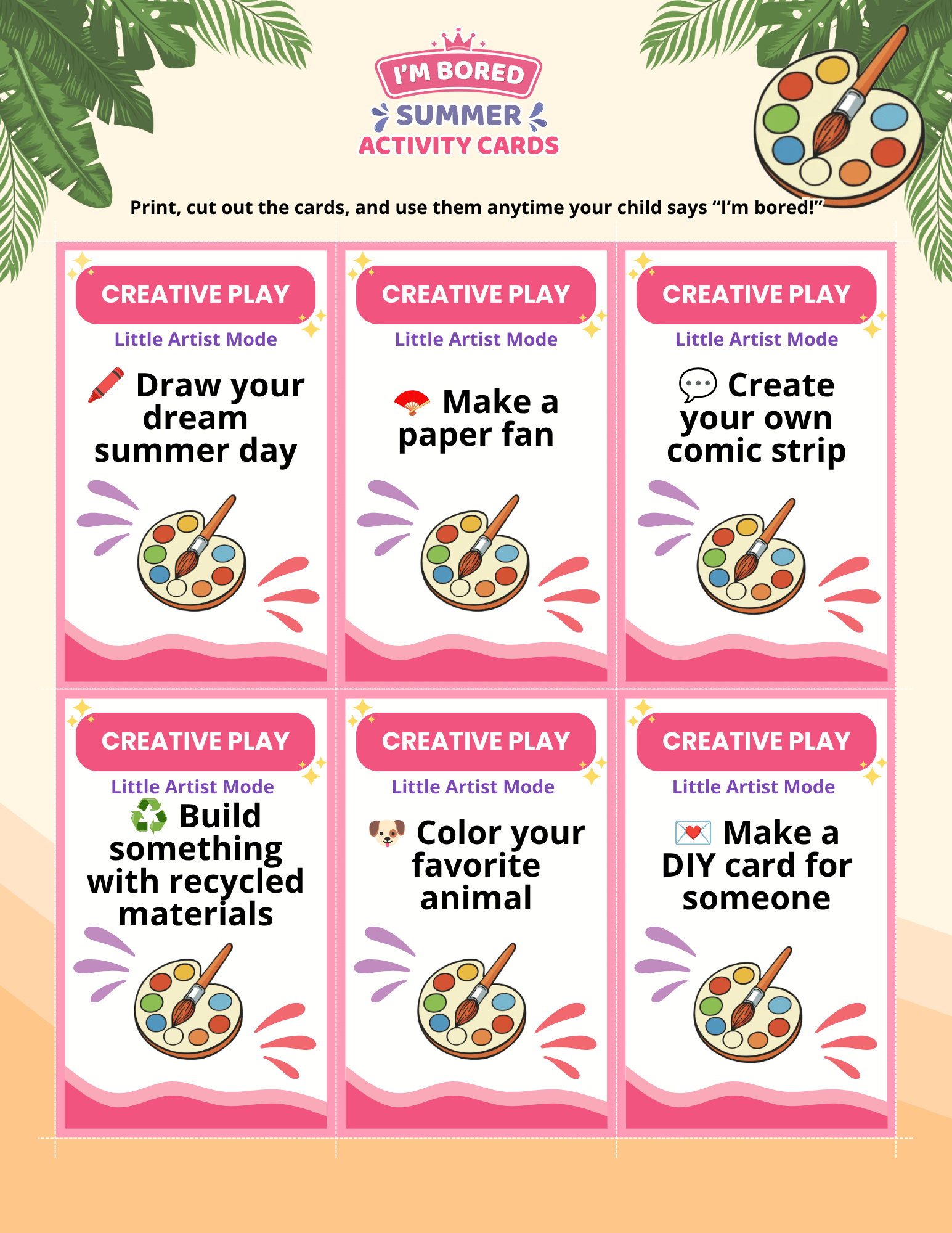 Free Summer Activity Cards for Kids 3 Free Summer Activity Cards for Kids 3