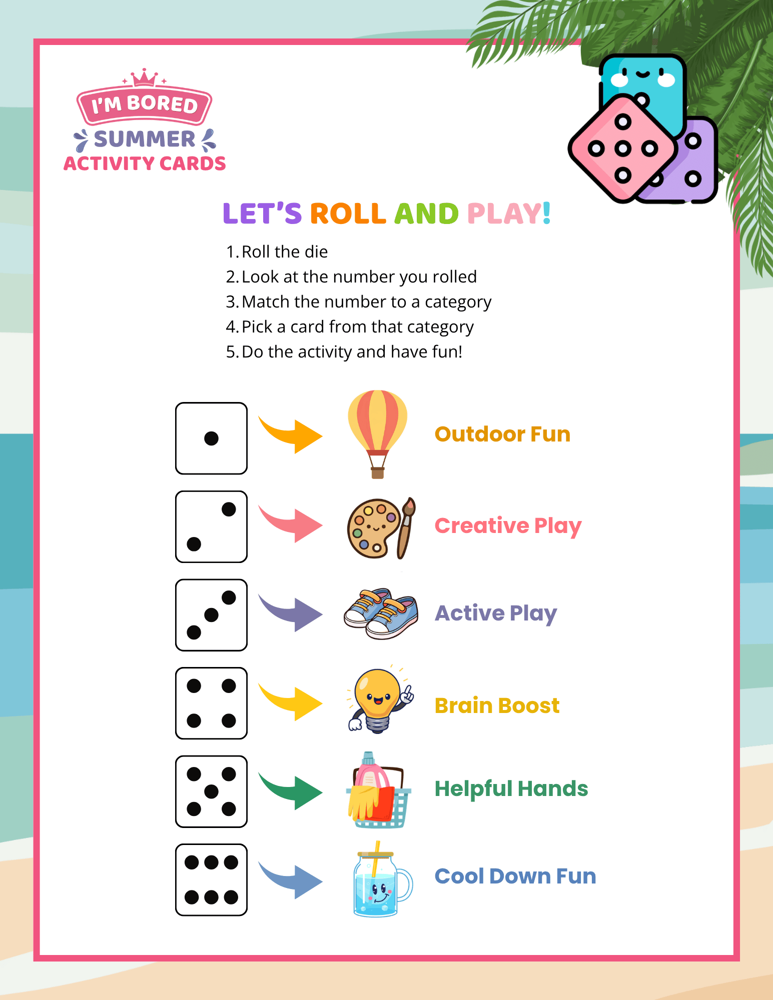Free Summer Activity Cards for Kids 7 Free Summer Activity Cards for Kids 7