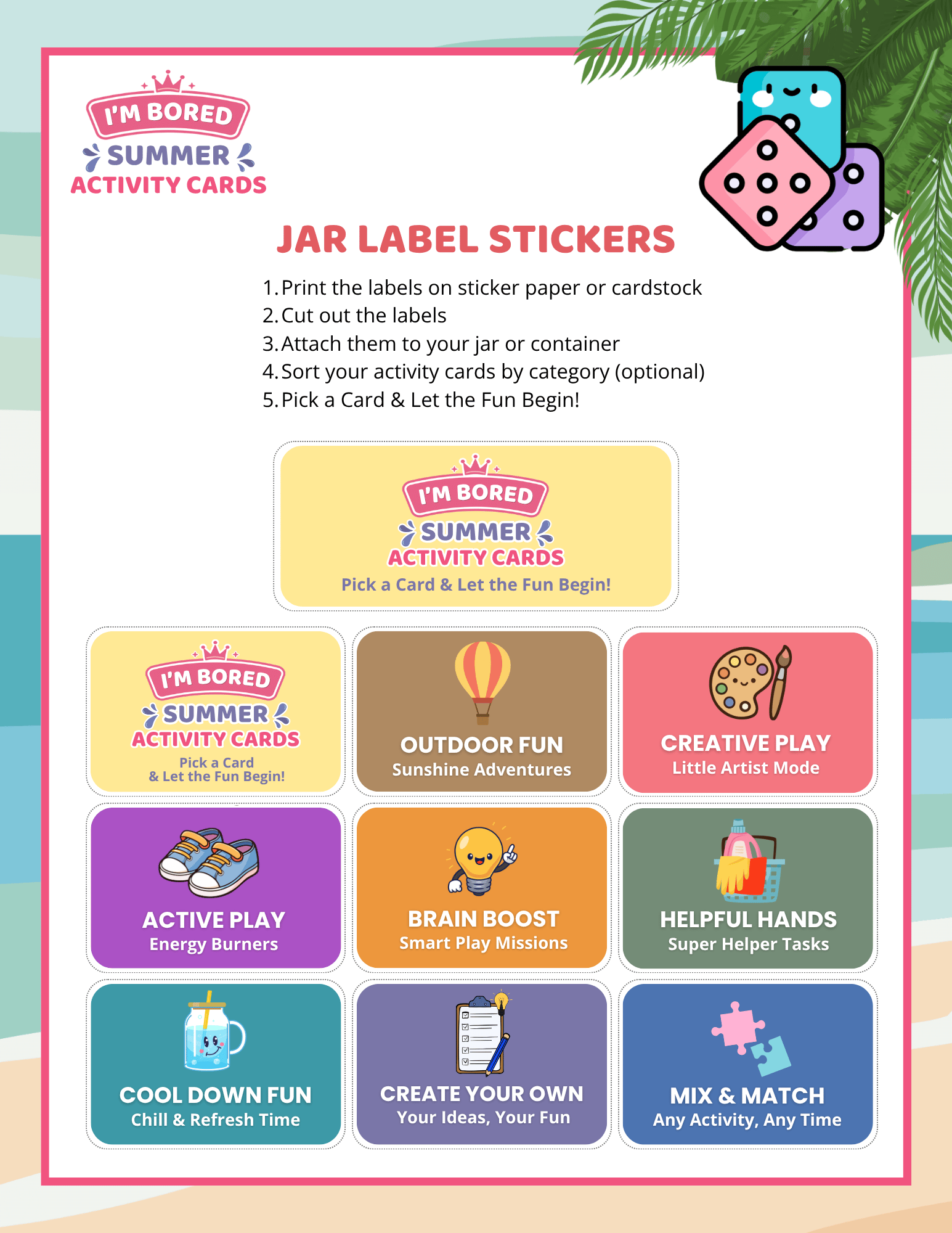 Free Summer Activity Cards for Kids 9 Free Summer Activity Cards for Kids 9